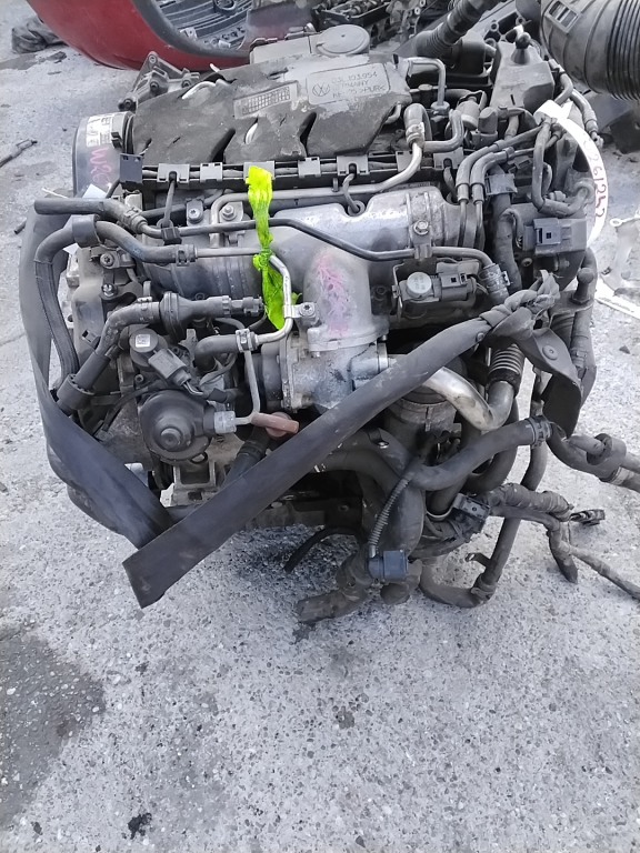 VW Golf VI 2008.10.01-2012.09.30 Motor, diesel fűzött blokk hengerfejjel bontott alkatrész